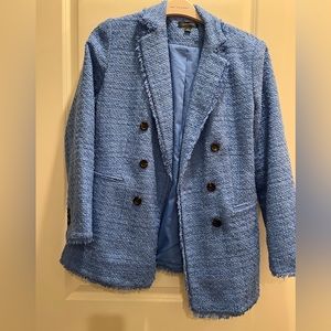 Ann Taylor blue tweed blazer